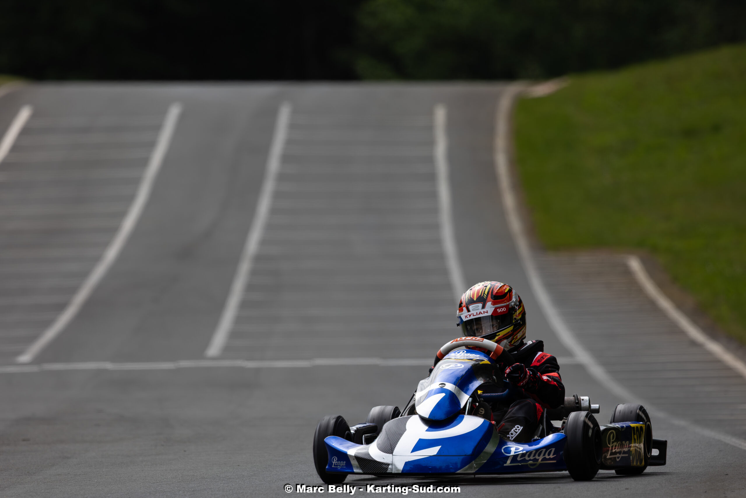 Kylian Mourlhon à la sortie de la chicane à Teyjat, Manche 3 en Mini 60